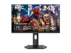 HKC 24 inch (24.5" viewable) Full HD FHD Fast IPS 400Hz 1ms HDR400, 95% DCI-P3 Low Blue Light DIC Gaming Computer Monitor with Height Adjustable, Pivot & Tilt Stand G25H5P