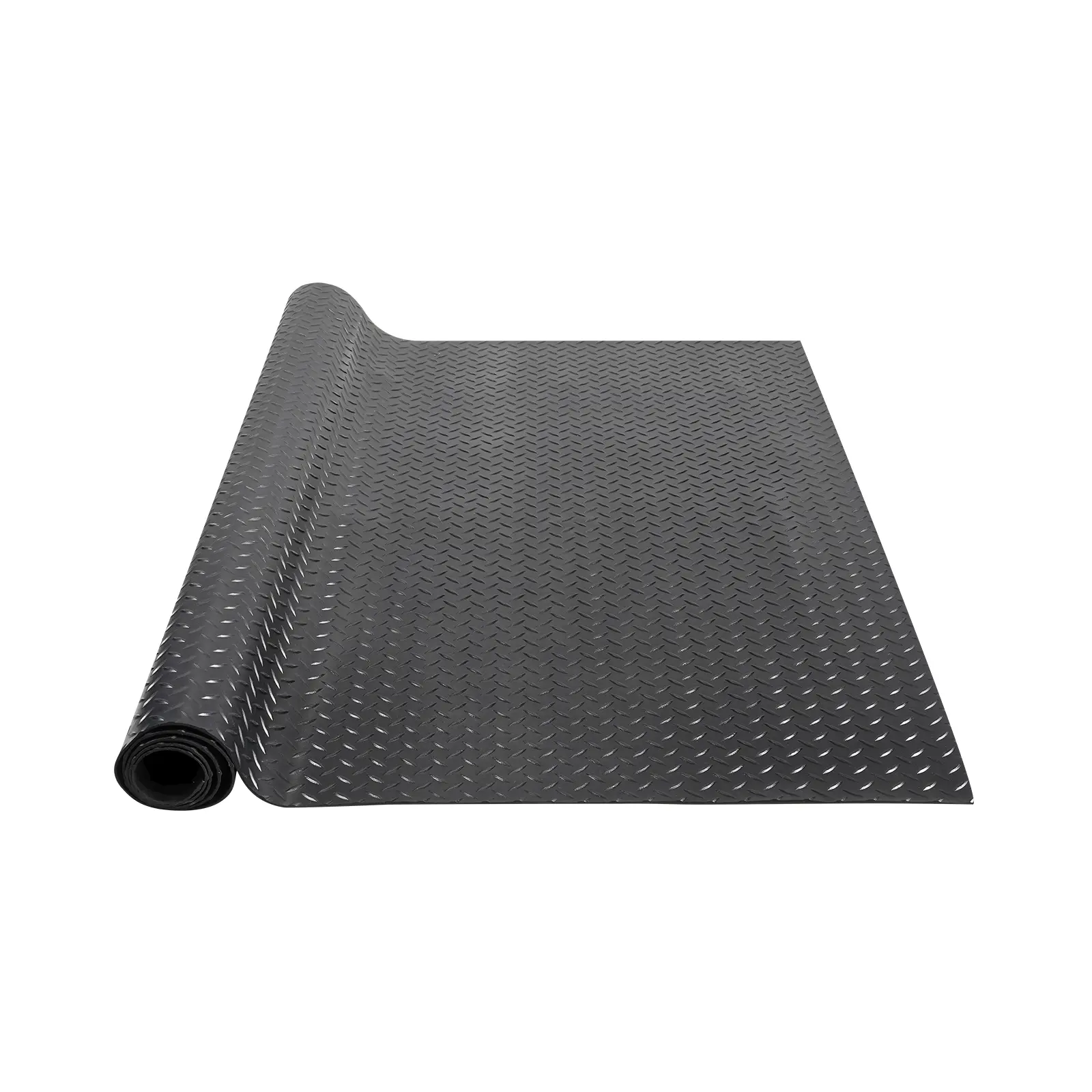 【Summerfinds】VEVOR Diamond-Plate Rubber Flooring Roll 3 mm x 4 ft x 10 ft Garage Floor MatSBR Rubber Garage Flooring RollEasy to CleanDiamond Plate Rubber Mat for Under CarsGarage Industry GymBlack