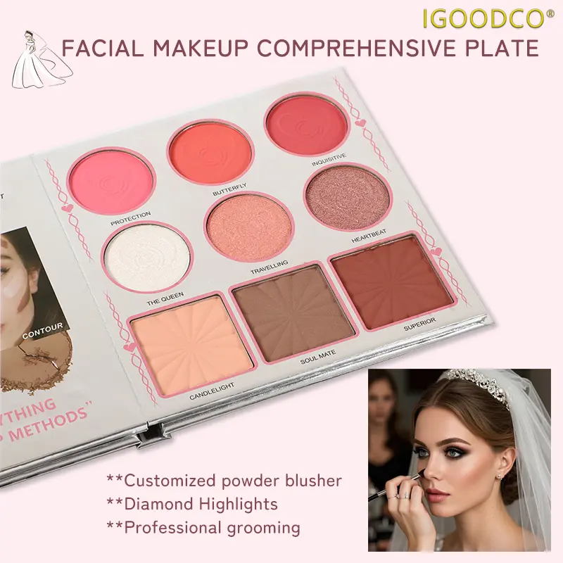 Igoodco 34-Color Multicolor Eyeshadow Palette, Multi-Use Cosmetic Set with Pearl Shine, Matte, High-Gloss Powders and Blusher, Ideal for Eye Makeup, Valentine's Day or Birthday Gift