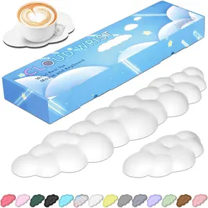 Upgrade Leather Cloud Keyboard Wrist Rest, Cloud Wrist Rest with Non-Slip PU Base, Comfortable Memory  Wrist Rest for  Laptop  Gaming Office and  Wish  Year