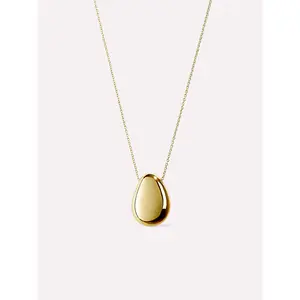 Gold Pendant Necklace - Pebble