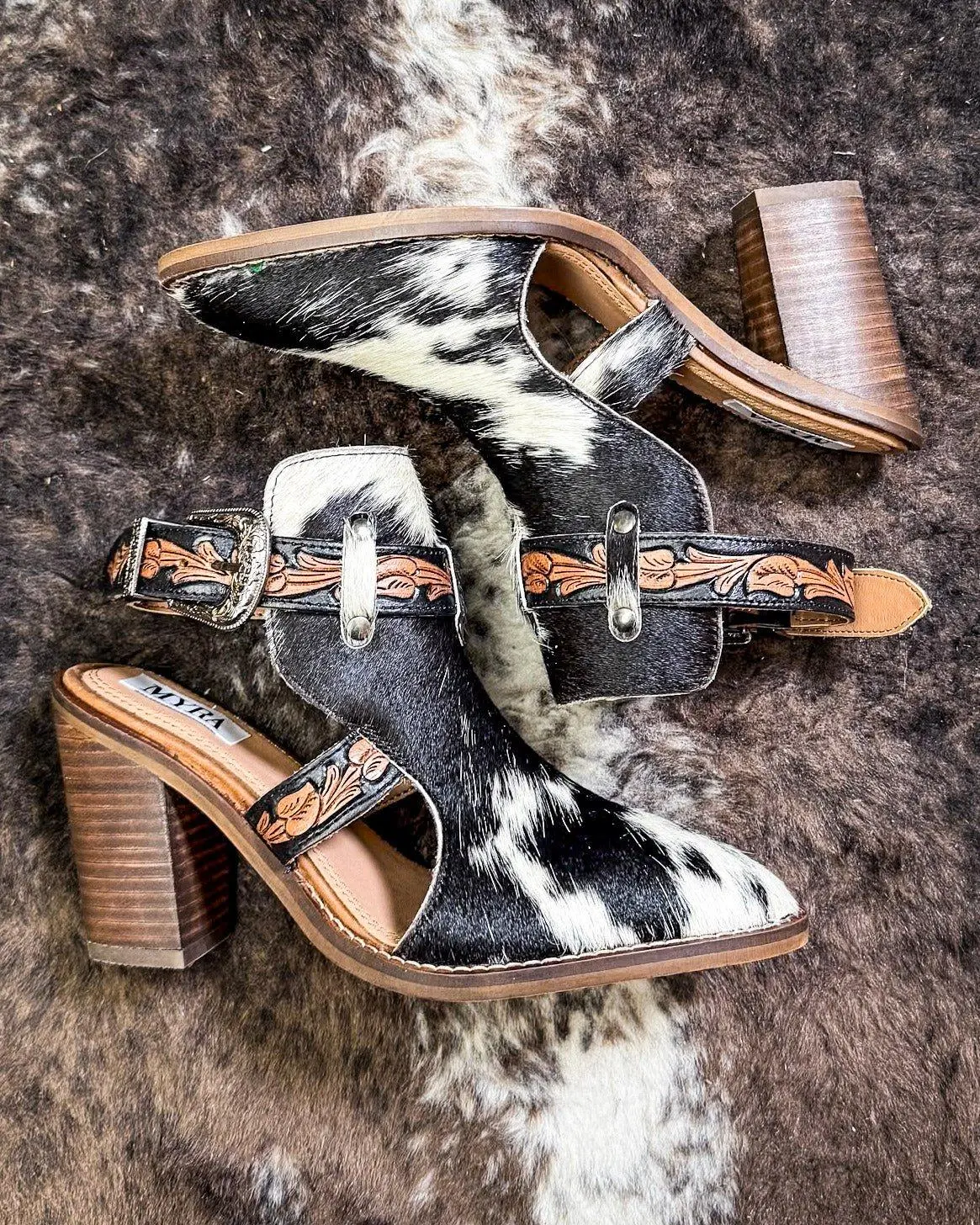 Women's Leather Pointed Toe Heeled Booties - Myra Bag Beth Jane Footwear Shoe