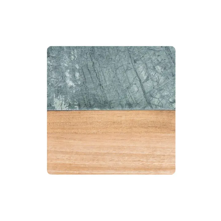 xTool Classic Engraved Tableware Coasters - 4pcs Wooden & Marble Coasters for Coffee Drinks