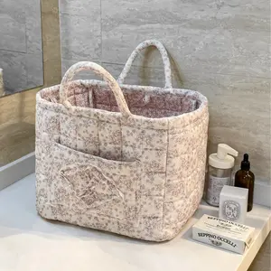 Large Capacity Home Storage Basket, Durable Material Organizer for Clothes Toys Books Cosmetics.Fresh Style Design for Daily Use Pink basket room organization products