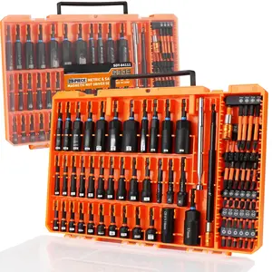Upgraded 79-Piece Magnetic Impact Nut Driver Set, Metric & SAE with 3LB Magnetic Pickup Tool, Socket Adapters, Wing Nut Driver, Universal Sockets, Quick-Change Bit Holder & Extensions, Power Bits