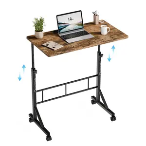 31.5" Adjustable Height Mobile Desk for Walking Pad & Treadmill, Active Home Office Computer Desk with Pin-Lock System, Rolling Laptop Table with Locking Wheels