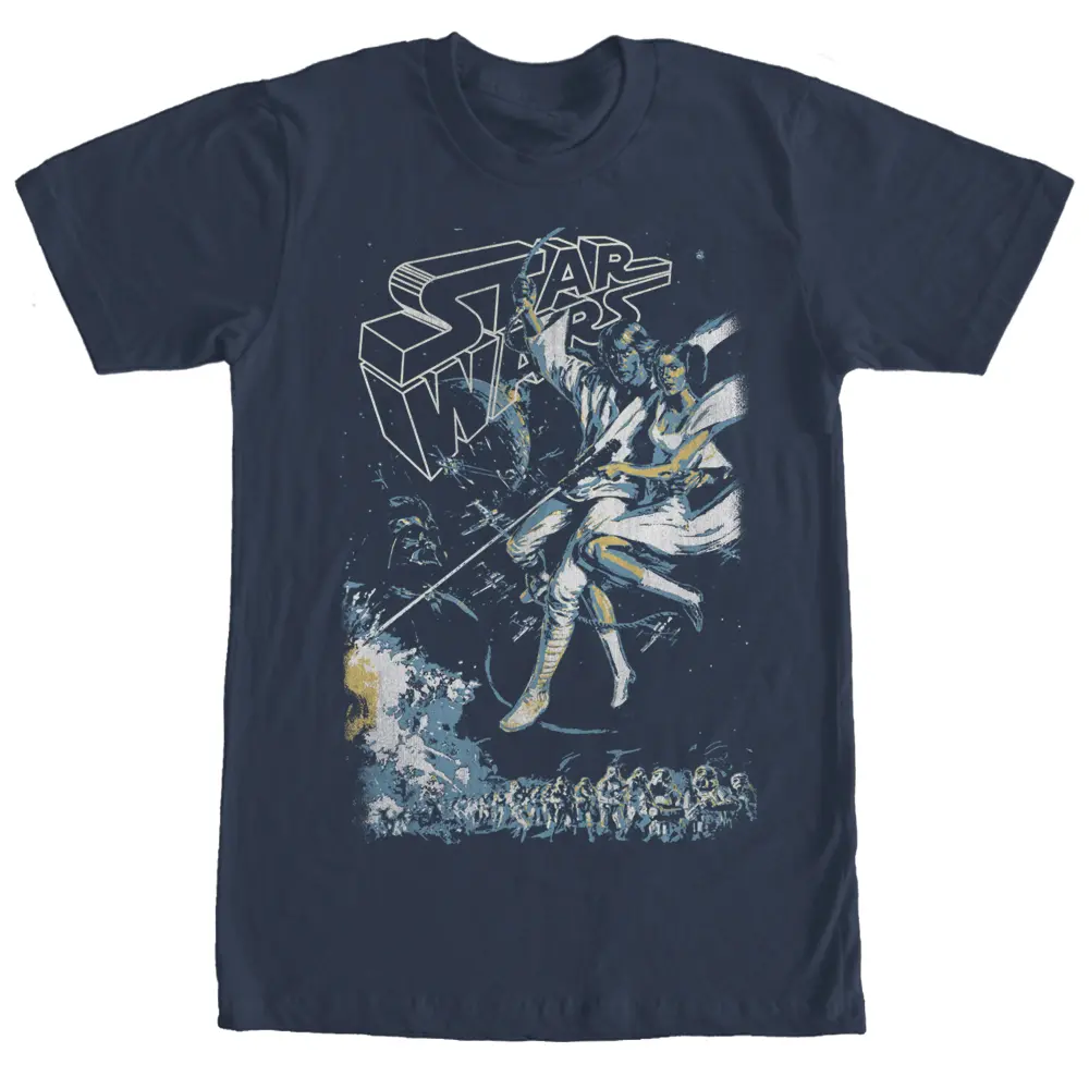 Men's Star Wars Luke Skywalker and Princess Leia T-Shirt, Stylish, Shortsleeve