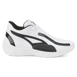 PUMA Mens Rise Nitro Basketball Sneakers Shoes Court - White
