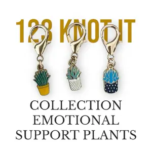 Emotional Support Plants set of 3 medium clasp stitch markers for crocheting