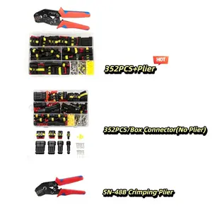 Car Waterproof Connector Set, 352-Piece 1/2/3/4-Hole Terminal Plug Kit, Waterproof Wire Connectors for Car, Motorcycle, Truck and Boat, Quick Secure Connector, Solderless Crimp Connectors