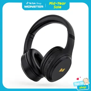 MONSTER Noise Cancelling Headphones, Bluetooth 6.0Wireless Over-Ear Headphones, Long Playtime, Deep Bass HiFi Sound, Comfortable Foldable Design, Built-in Mic, Compatible with iPhone, Android, Laptop & PC for Home Office Calls-SummerWins - DealsForYouDays