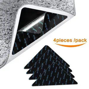 Four-Piece Triangle Rug Pads, Non-Slip Carpet Gripper Strips, Home Use Sofa Anti-Slip Mat, Floor Pad Non-Slip Fixing Stickers
