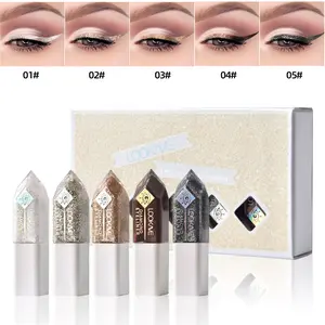 5-piece Diamond Shimmer Eyeliner Set, Waterproof Silver Rose Glitter Eyeliner, Essential for Long-lasting Makeup