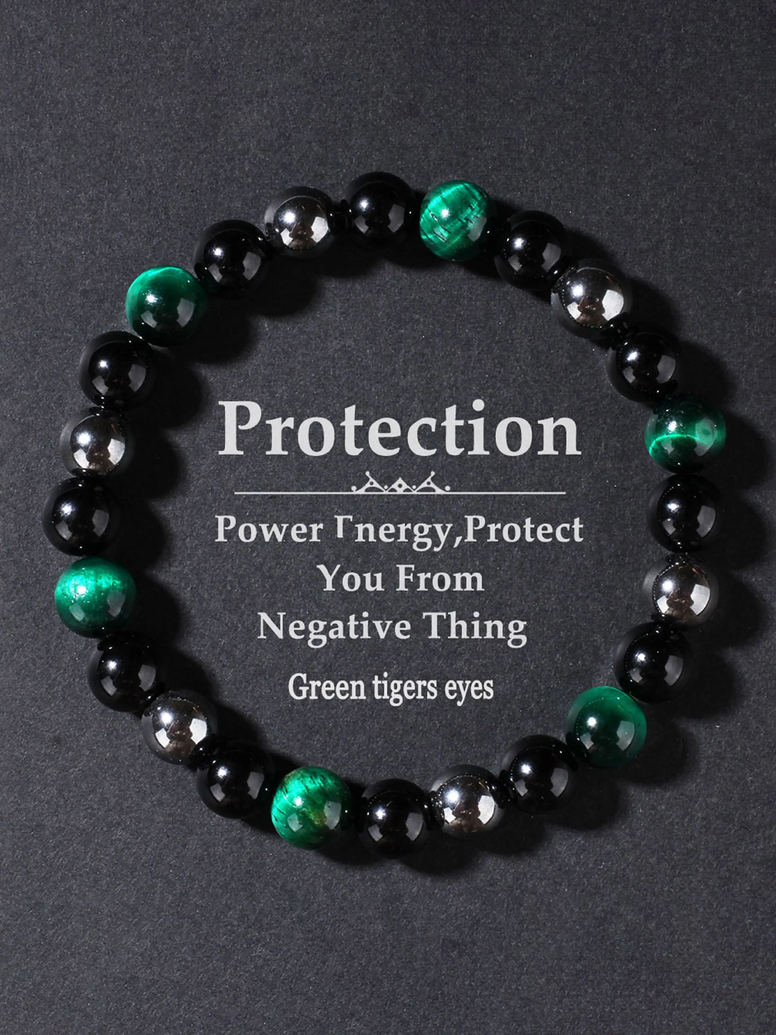 Positive Energy Protection Bracelet, Crystal Bracelets, Handmade Tiger Eye Stone Bead Chain, Unisex Fashion Accessory, Perfect Gift for Family and Friends, Jewelry Bracelet