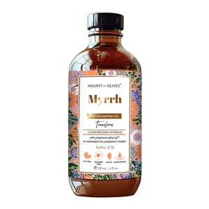 Mount of Olives Myrrh Anointing Oil - Biblical Holy Oil for Prayer and Healing, Natural Body Oil with Polyphenol Alphas, Made in USA