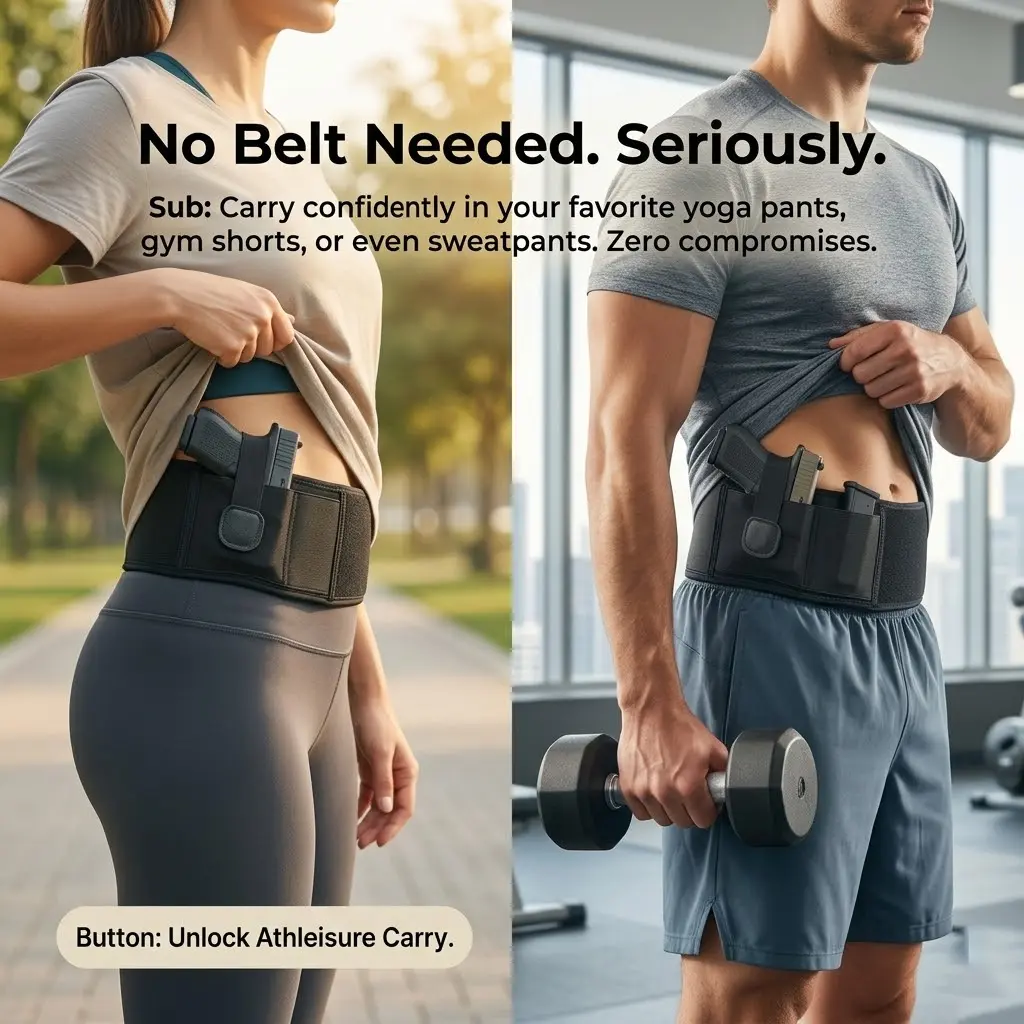 Women's Concealed Carry Belly Band Holster, Breathable Neoprene Waistband with Flexibility, Ambidextrous Right/Lefthand Design, Discreet and Safe, Fits S&W Shield, No, Secure And Comfortable Fit, Versatile Fit