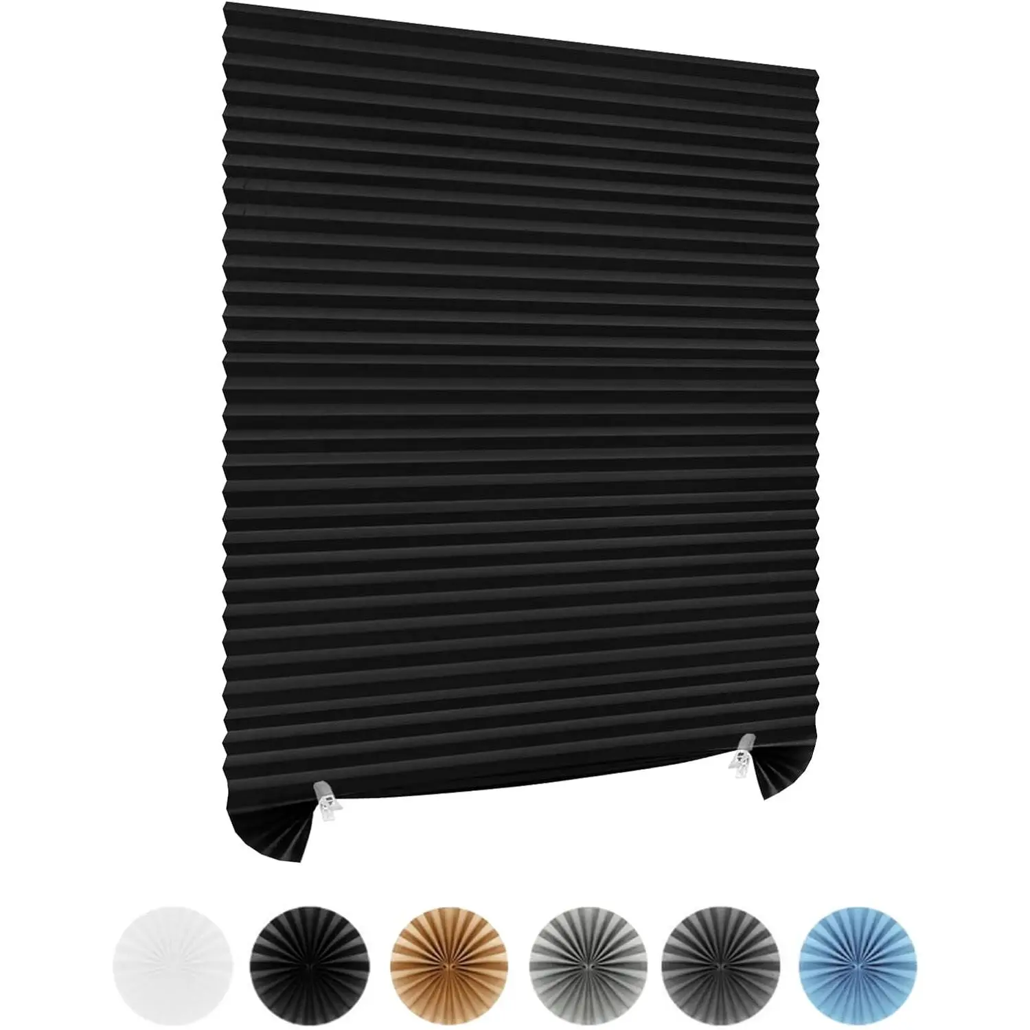 Window Blinds Cordless Blackout No Drill Cut to Size Clip  Stick  Self Adhesive Temporary Blinds Pleated Paper Blinds for Windows Doors Shades for   Bedroom Kitchen Bathroom
