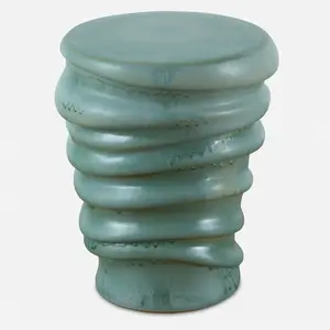 Uttermost Light Blue Glazed Accent Stool