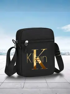 Fashion Letter K Print Messenger Bag, Adjustable Street Style Shoulder Bag, Ideal for Daily Wear and Gifts