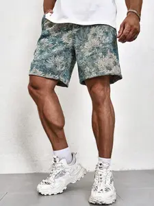 Men's Casual Shorts, Floral, Jacquard Fabric, Loose Fit, Elastic Waist, Ideal Gift for Husband or Boyfriend, Perfect for Summer Outdoor Wear