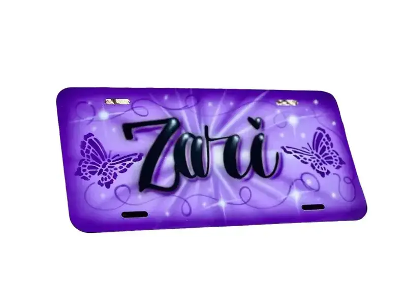 Personalized Tailored Aluminium License Plates - Airbrush Car Tag, Car Accessories for Truck, Express Personality Automotive Exterior Accessory