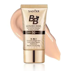 2PCS Snail BB Cream SPF 50 PA+++ 9-in-1 Full Concealer & Moisturizing Lotion, Moisture, High Coverage Water & Sweatproof, Suitable for Oily and Dry Skin, Hydrating Facial Sunscreen for All Skin Types, Perfect for Creating Flawless Daily Makeup