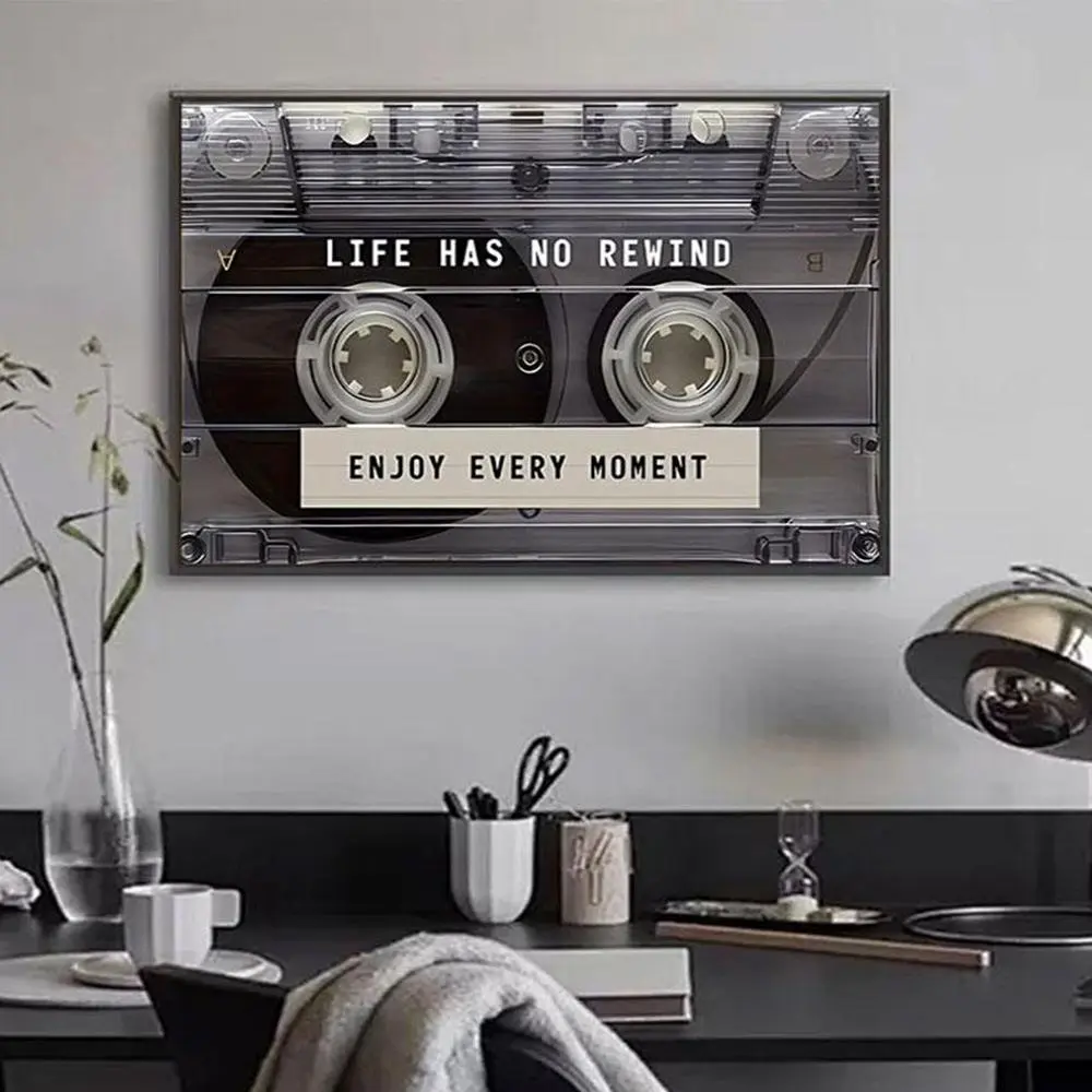 Unframed 20x30in Polka Dot Cassette Tape Artistic Photo Wall Print - 1 Count, Modern High-Resolution Waterproof Poster, Music-Themed Home Decor Items, Paintings for Kid Room Building, PVC Tube-Packaged Home Supplies