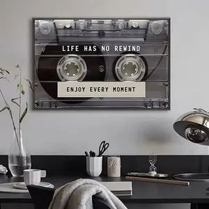 Cassette Tape Unframed Wall Art Print - 1 Count Modern High-Resolution Multi-Size Waterproof Artistic Paintings, Home Decor Kit for Living Room, Bedroom, Kitchen