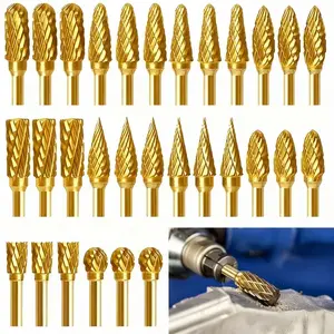 Upgrade Version Efficient Work Rotary File Set, Tungsten Alloy Dual Blade Carving Milling Cutter, Durable Woodworking Grinding Router