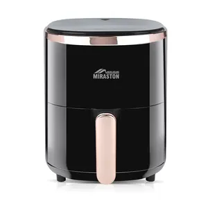 MIRASTON 3.6QT Compact Size Air Fryer, Digital Touchscreen Display with 9 Presets, Air Fry in Minutes, Suitable for Novices, Black, Household Appliances, 1350W