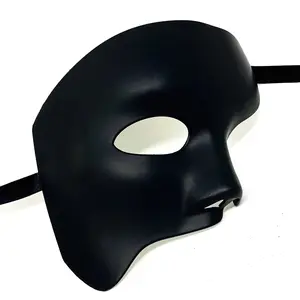 Men Costume Phantom of The Opera Half Face Masquerade Masks - Black