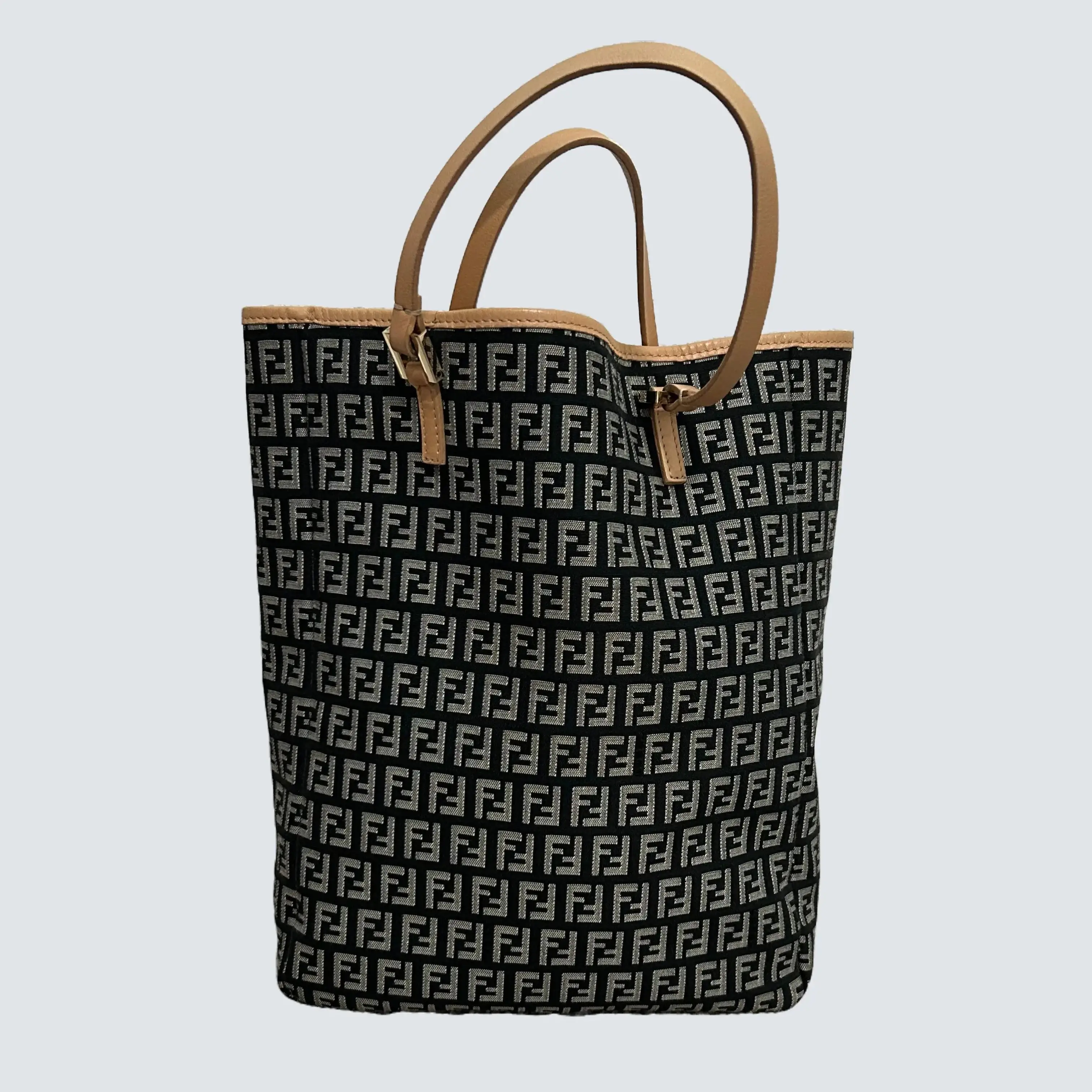 Pre-owned FENDI Cloth Tote Bags Zucchino Tote Bag with Pochette