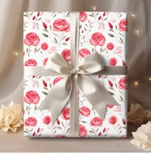 Rose Floral Wrapping Paper Gift Wrap Spring Wrap Illustration Colorful Wrap Floral Paper Gift Wrap For Her Preppy Wrapping Birthday Wrap
