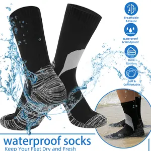 Waterproof Sport Socks for Men Women, Waterproof Hiking Socks with Breathable Cushion for skiing, outdoor, sports, mountaineering, camping, cycling