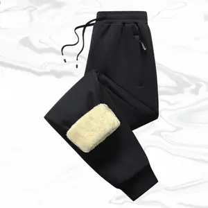 Men's Soft Jogger Trousers - Solid Color Streetwear Joggers with Drawstring-Adjust Elastic Waistband, Skin-Friendly Fleece-Layered Legs, Side Zipper Pockets, Fleece Bottom Hem, Ideal for Home Relaxing & Quick Errands, Solid Color Joggers fathersdaygift