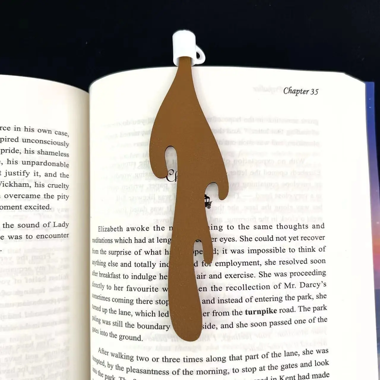 Spilled Coffee Shaped Book Mark, 2 Counts Creative Reading Book Mark, Book Page Labels, Stationery Supplies for Home School Office Students