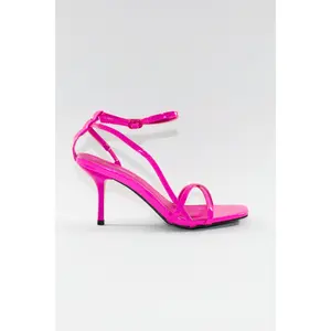 BETSY Strappy Mid Heels- Hot Pink