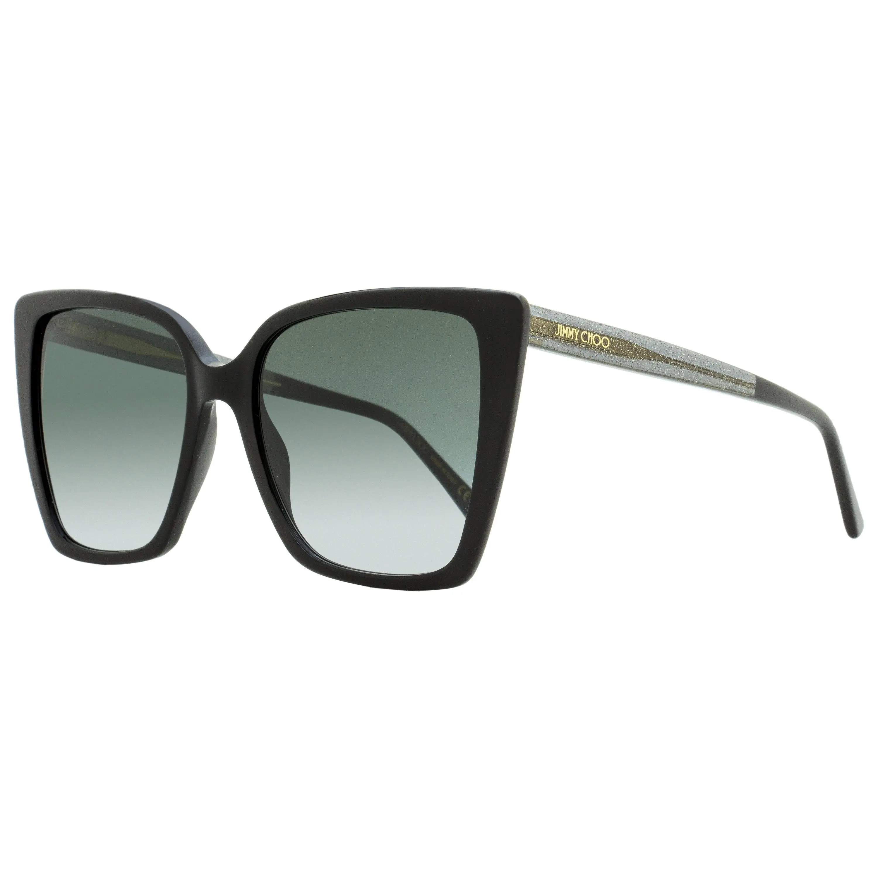 Women's Isabel Marant Lessie 8079O Full Frame Butterfly Sunglasses - Black BPA-Free Acetate Frame with Sparkling Logos, 56mm UV Protection Lenses, Large Size, Bold Statement Look, Stylish Eye Fashion Accessories