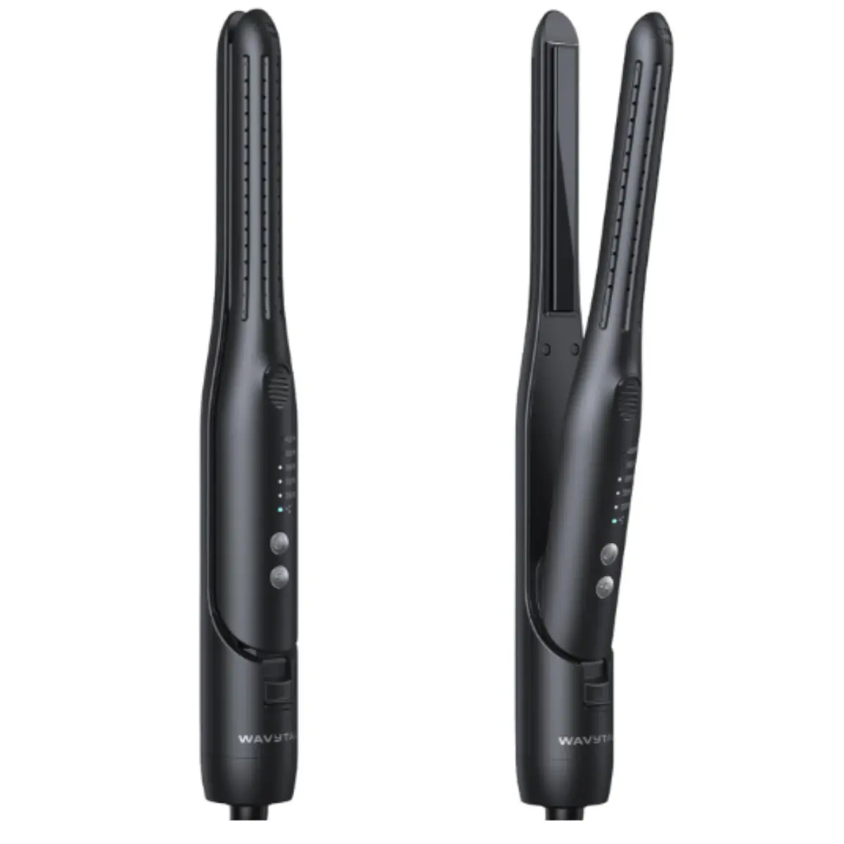 Wavytalk Cool Curl Pencil 0.65" Airflow Curling Iron for Short Hair & Pixie | 360º Cool Airflow Reduces Damage, Anti-scald, Precise Root Styling Control, 2-in-1 Small Flat Iron & Curler, Black