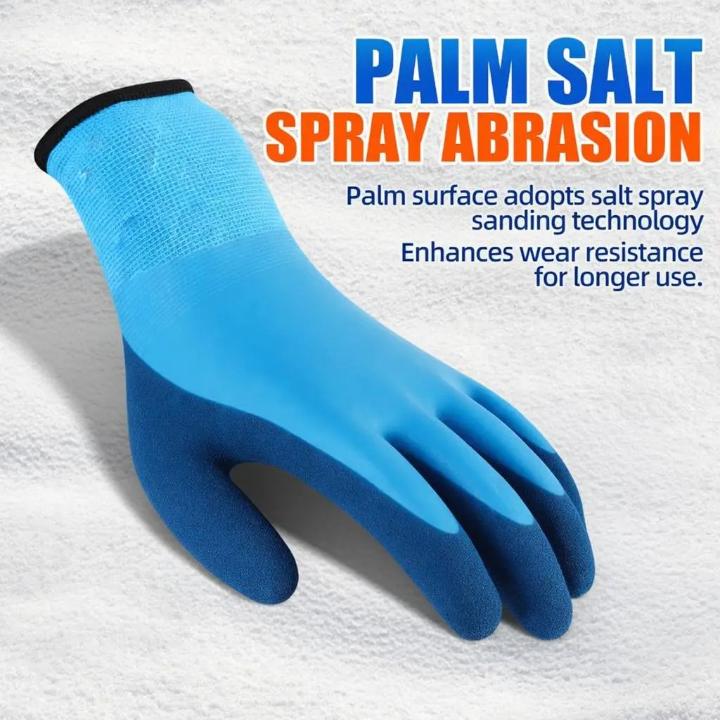 Winter Waterproof Fishing Gloves, Thermal Insulated Cold Weather Work Gloves, Anti-Slip Freezer Gloves for Fishing, Skiing & Outdoor Work