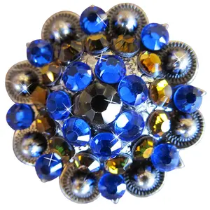 HILASON Western Screw Back Concho Sapphire Berry Crystals Headstall Tack Cowgirl | Belt Slotted Conchos