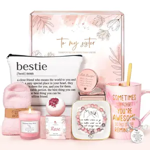 Birthday Gifts For Women Friendship   Christmas Gifts For Women Sister Bestie Bff - Coffee Mug, Bracelet, Key-Chain, Scented Candle