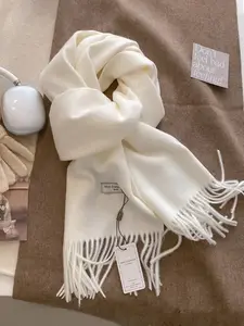 Thick Soft Plain Scarf for Fall & Winter, Unisex Elegant Woven Wrap for Daily Wear, Cozy Oversized Shawl for Warmth