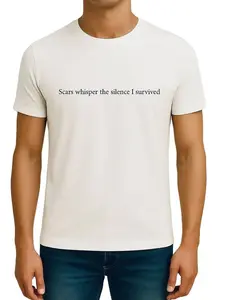Limited Edition Men’s Text T-Shirt – White | Slim Fit | Crew Neck | Soft Poly-Cotton