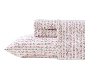 Laura Ashley Marta Stripe Pink-Green King SheetSet