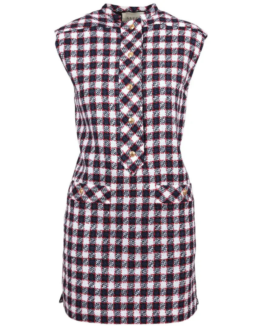 Gucci Check Tweed Tunic Dress Gucci Check Tweed Tunic Dress