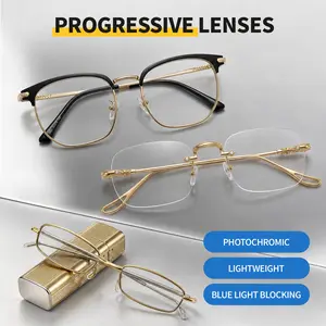 XYJ-Value-for-Money Three-Piece Set Reading Glasses with Smart Color Adjustment, Blue Light Protection, Progressive Reading Glasses, Unisex Design