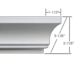 Easy Crown Molding DIY System - 5 Foot Lengths, Peel-and-Stick with 3M Adhesive, Elegant & Customizable, Made in the USA, Lifetime Guarantee