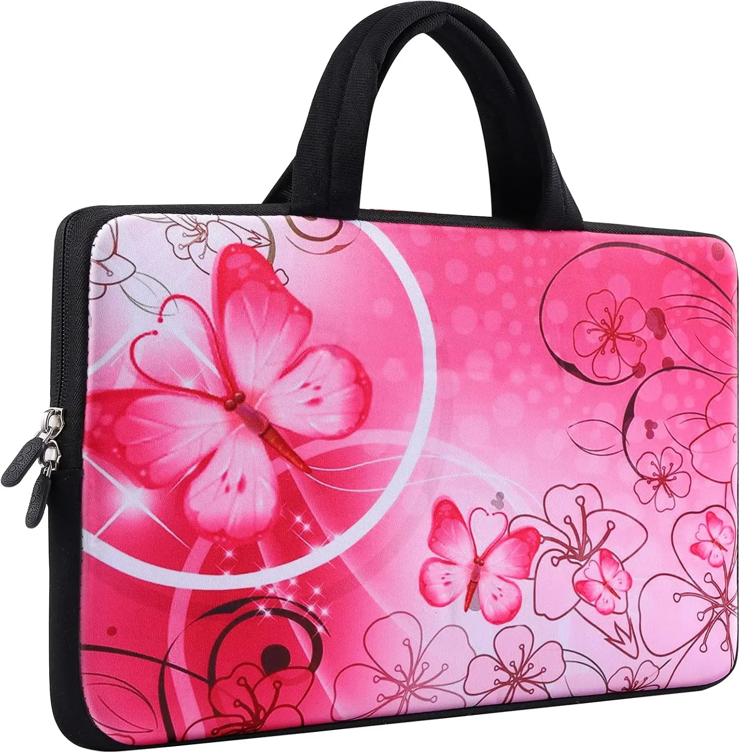 Neoprene Laptop & Notebook Sleeve - Synthetic Soft Protective Computer Case with Handle, Double Zipper, Easy to Carry for 14/15/15.4/15.6 in Toshiba Chromebook ICB-10 (Laptop Accessories)