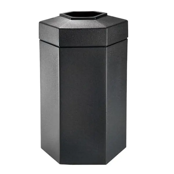 Commercial Zone 50-Gallon Hex Waste Container - Black